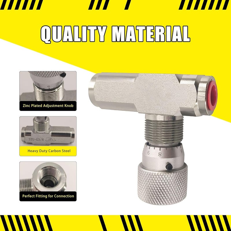 LOSTAR 1/2" NPT Straight Flow Control Needle Valve for Hydraulic System, Heavy-Duty Carbon Steel Pressure Connection Fittings with Adjustable Variable Knob - Image 4